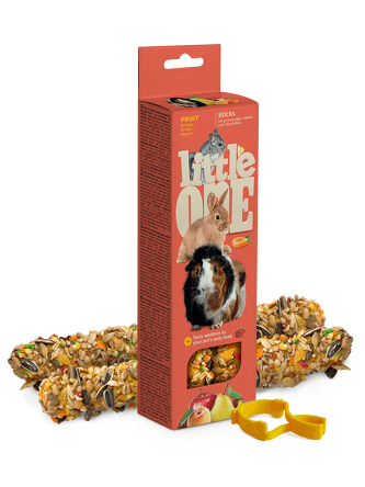 Kolby dla świnek morskich, królików i szynszyli z owocami 2x60g