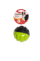 CAMON DOG TOY Zabawka dla psa - Dwukolorowa piłka TPR z piszczałką 9,5cm AD0743