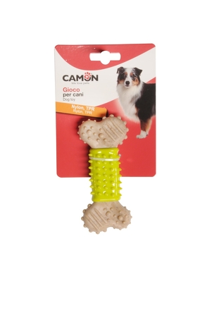 CAMON DOG TOY Zabawka dla psa - kość nylonowa  z końcówkami TPR 16,5cm AD0748