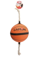 CAMON DOG TOY GUMOWA PIŁKA DO KOSZYKÓWKI ZE SZNURKIEM 22cm AD0540